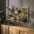 Estantería de pared de madera natural de acacia con un acabado elegante.