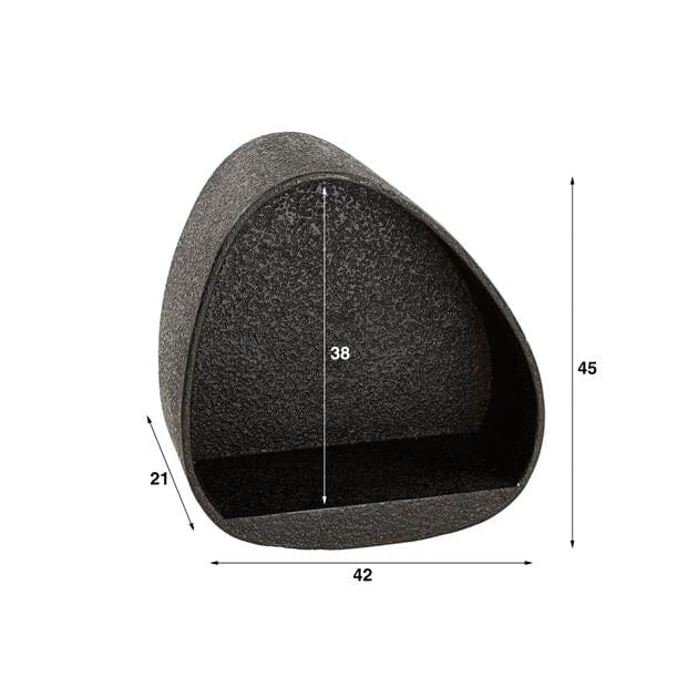 Estantería triangular de pared en metal líquido