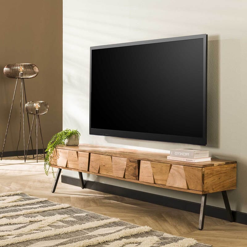 Soporte de TV de madera maciza de acacia