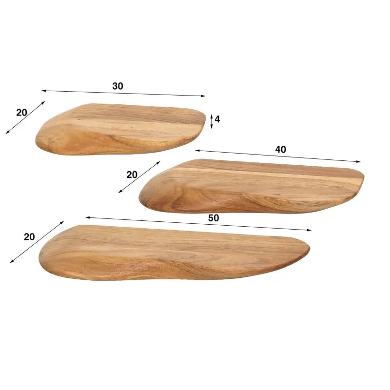 Estante de pared de madera natural