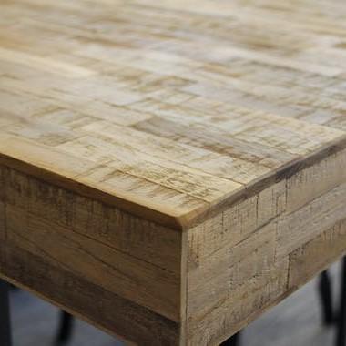 Mesa comedor rectangular en madera teca reciclada