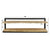 Soporte de TV de metal industrial con pantalla grande montada.